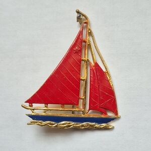 Vintage Sailboat Brooch